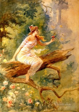 Ninfa del bosque 1898 Charles Marion Russell Pinturas al óleo